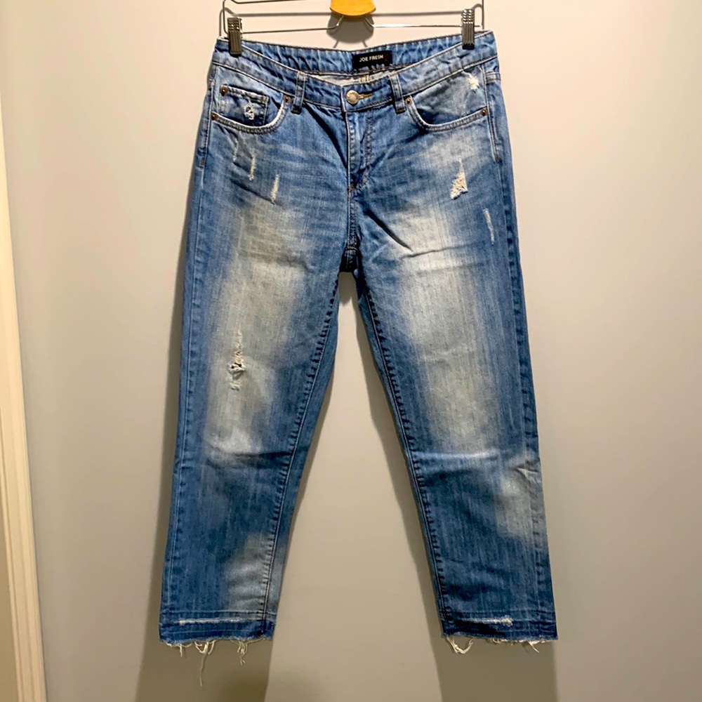 Joe Fresh Boyfriend Ample Distressed Jeans Size 27 (4)